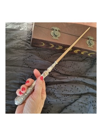 BAGUETTE MAGIQUE Wicca bois hêtre - Triple lune