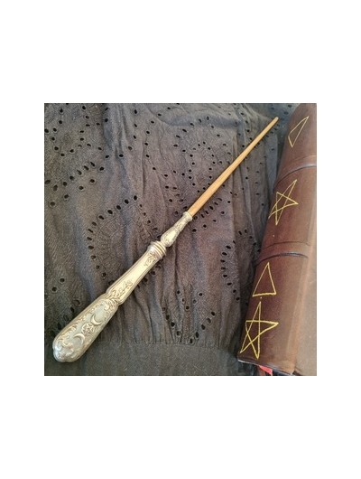 BAGUETTE MAGIQUE Wicca bois hêtre - Triple lune
