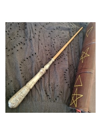 BAGUETTE MAGIQUE Wicca bois hêtre - Triple lune