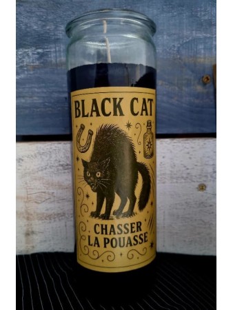 (Kit rituel prêt à utilisation) BLACK CAT Bougie / Chasse la malchance / 7 Days candle