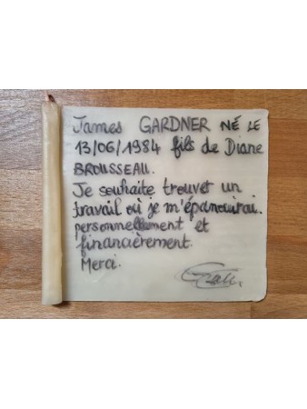 BOUGIE PARCHEMIN Parfumée à l'encens / Réalisation Souhait - Voeux