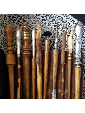 BAGUETTE MAGIQUE Wicca bois hêtre - Triple lune