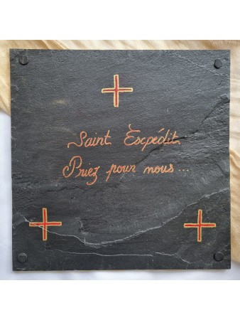 Saint Expédit - Table / tablette autel - Double face (feuilles d'or)